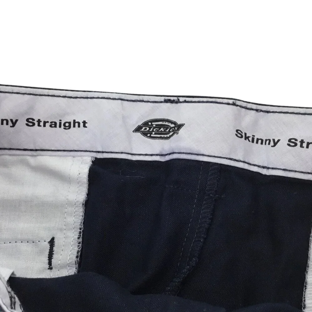 Dickies Pants NWT Boys Flex Skinny Fit Blue Straight Utility Double Knee Twill